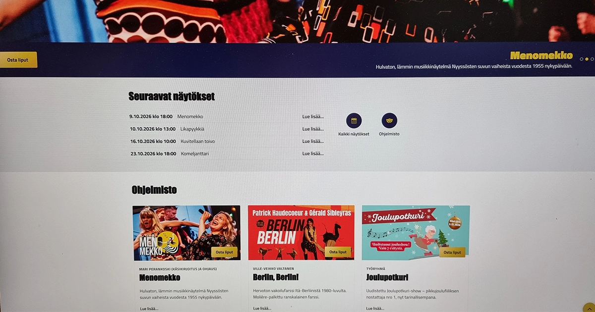 Varkauden Teatterin internetsivut ovat uudistuneet